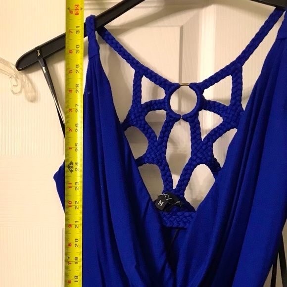 SKY  Super Sexy Sky Mini Dress. Royal Blue braided strap Detail amazing ! Medium - Picture 8 of 13